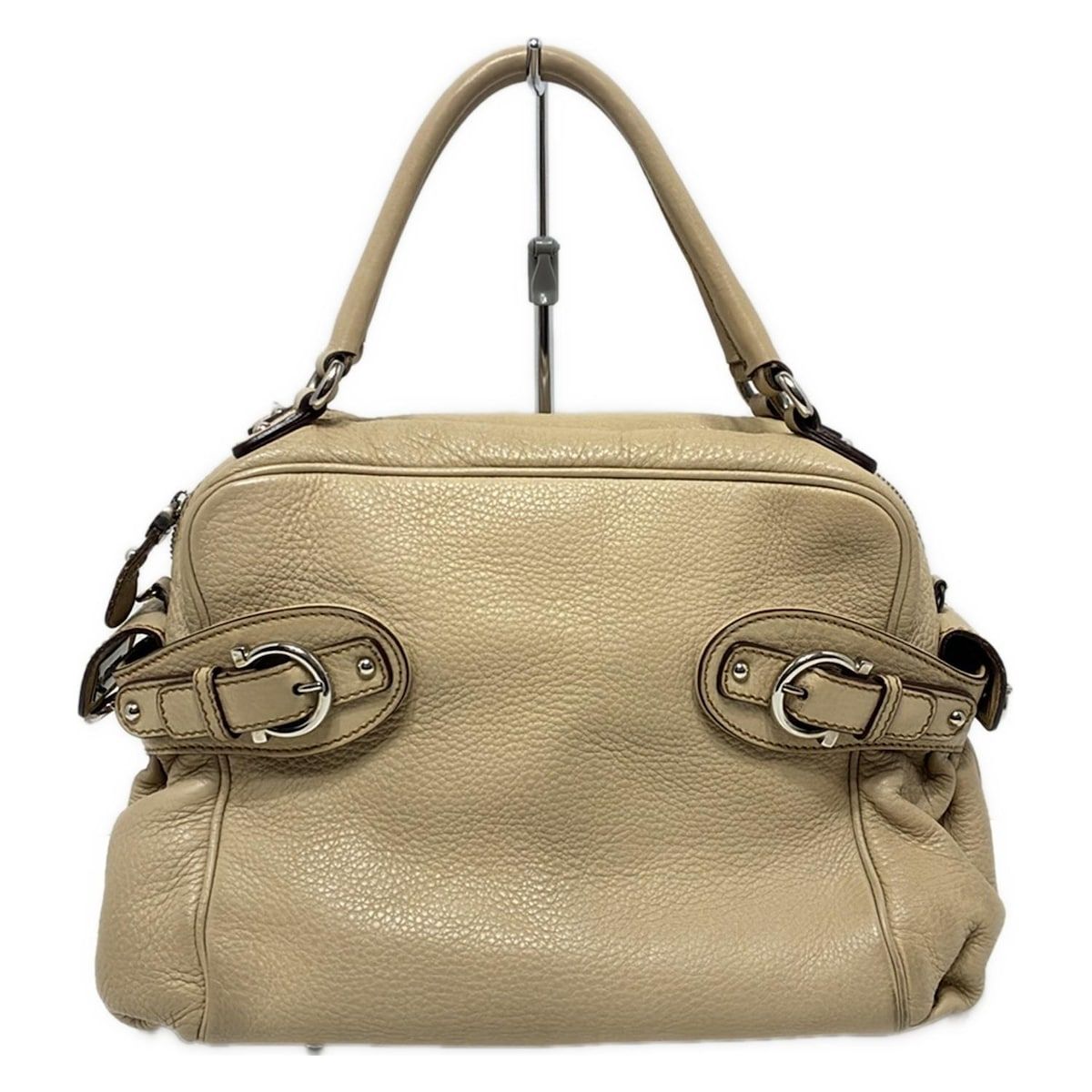 FERRAGAMO SalvatoreFerragamo サルバトーレフェラガモ ハンドバッグ ガンチーニ BW-21 7378 ベージュ レザー