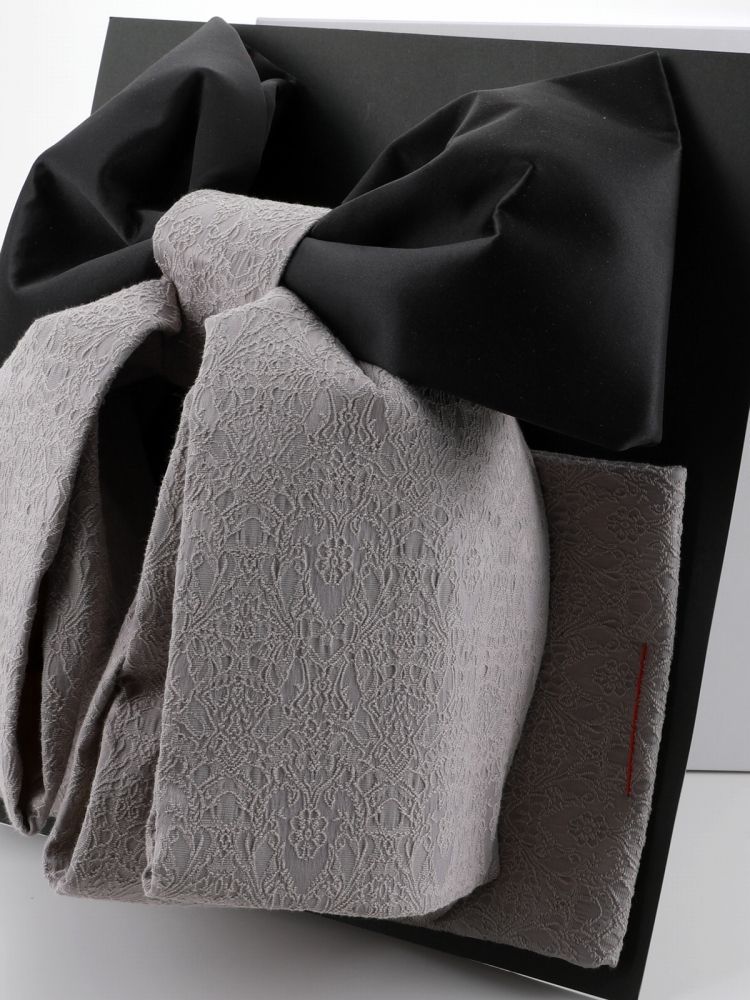 七五三 七歳用 結び帯 大寸 単品 ブラック ダークベージュ da-251-5