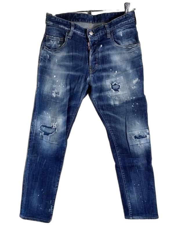 DSQUARED2 ディースクエアード スキニーパンツ デニムパンツ ダメージジーンズ ストレッチジーンズ インディゴ 48 44849325