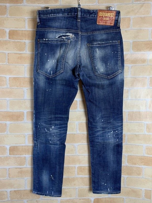 ディースクエアード スキニーパンツ デニムパンツ ダメージジーンズ ストレッチジーンズ インディゴ 48