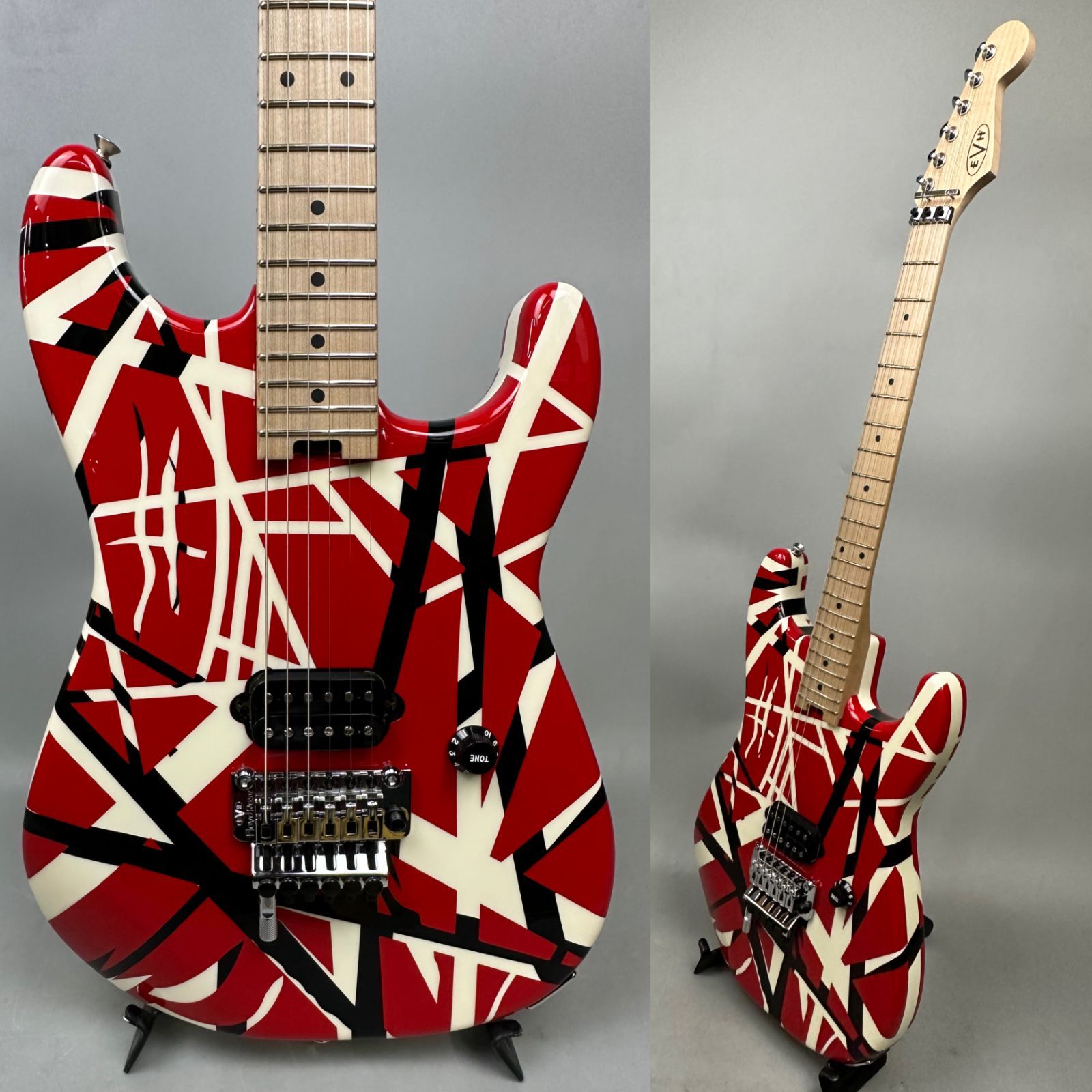 EVH Striped Series Red with Black Stripes f145