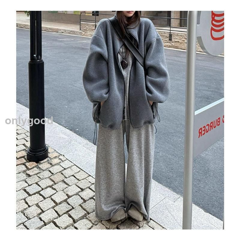 リバーシブル ボアブルゾン レディース 長袖 ブルゾン ビッグシルエット ボアブルゾン ジャケット 大きいサイズ 秋 冬