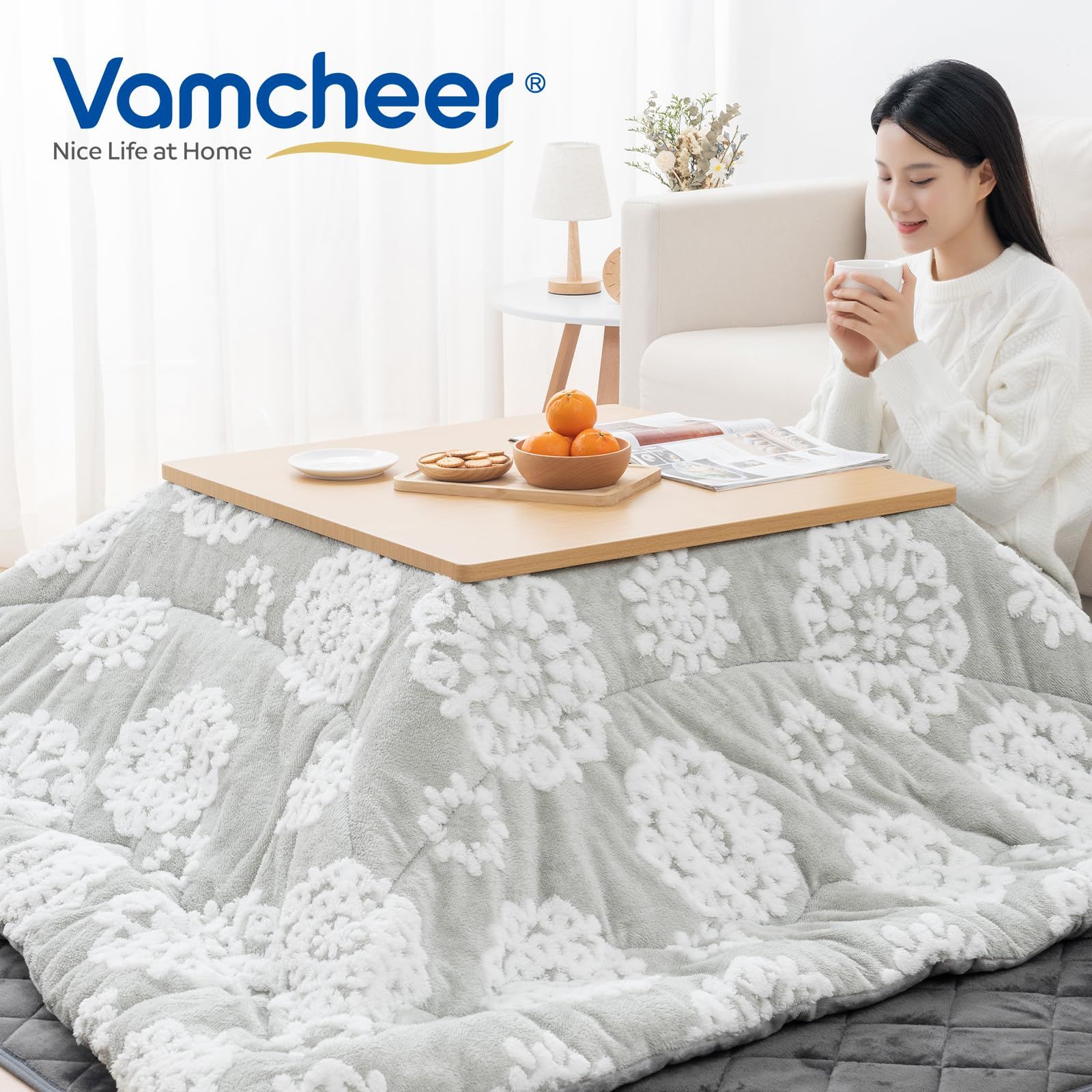 数量 ぬくぬく ぽかぽか 冬用 ふわふわ 適応こたつ台 80～90×120cm 両面使える 洗える リバーシブル フランネル ジャガードボア 厚手 静電気防止 こたつ掛け布団 あったか こたつ用布団 毛抜けない 205x245cm 単品 こたつふとん 大 NEXPOTALLINN_EU