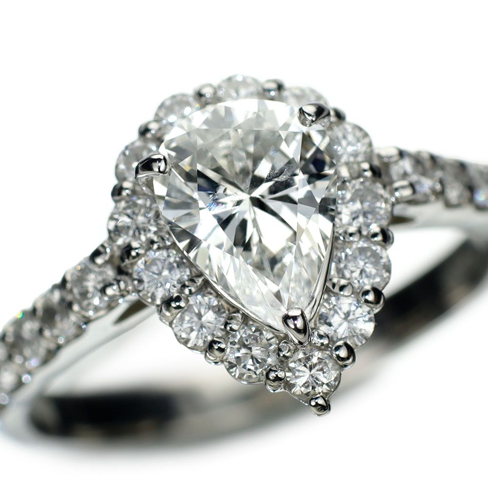 Pt900 ペアシェイプ ダイヤモンド リング 1.038ct G SI2 D0.65ct FORTGASGNV_COM_BR