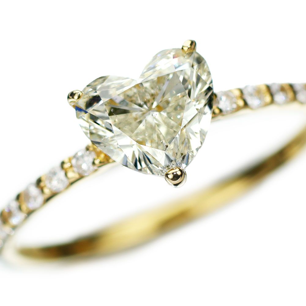 K18YG ハートシェイプ ダイヤモンド リング 1.129ct L SI2 D0.15ct FORTGASGNV_COM_BR
