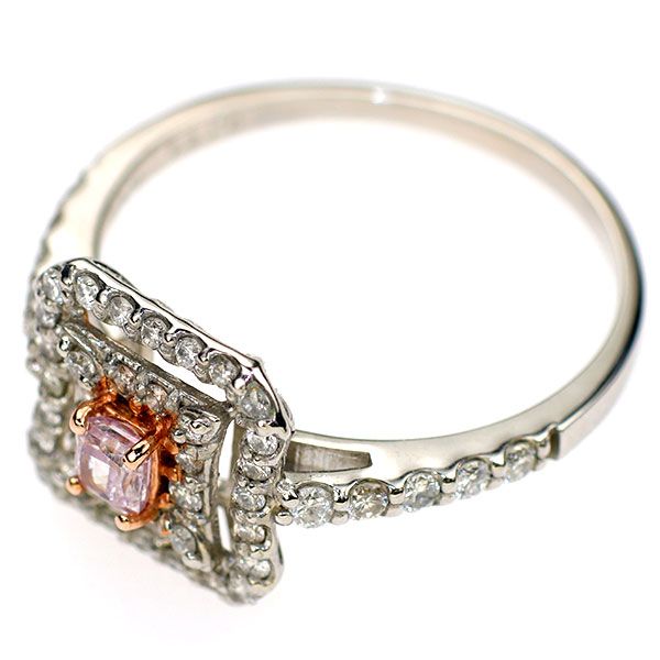 Pt900 天然ピンク ダイヤモンド リング 0.154ct FPP SI2 0.40ct