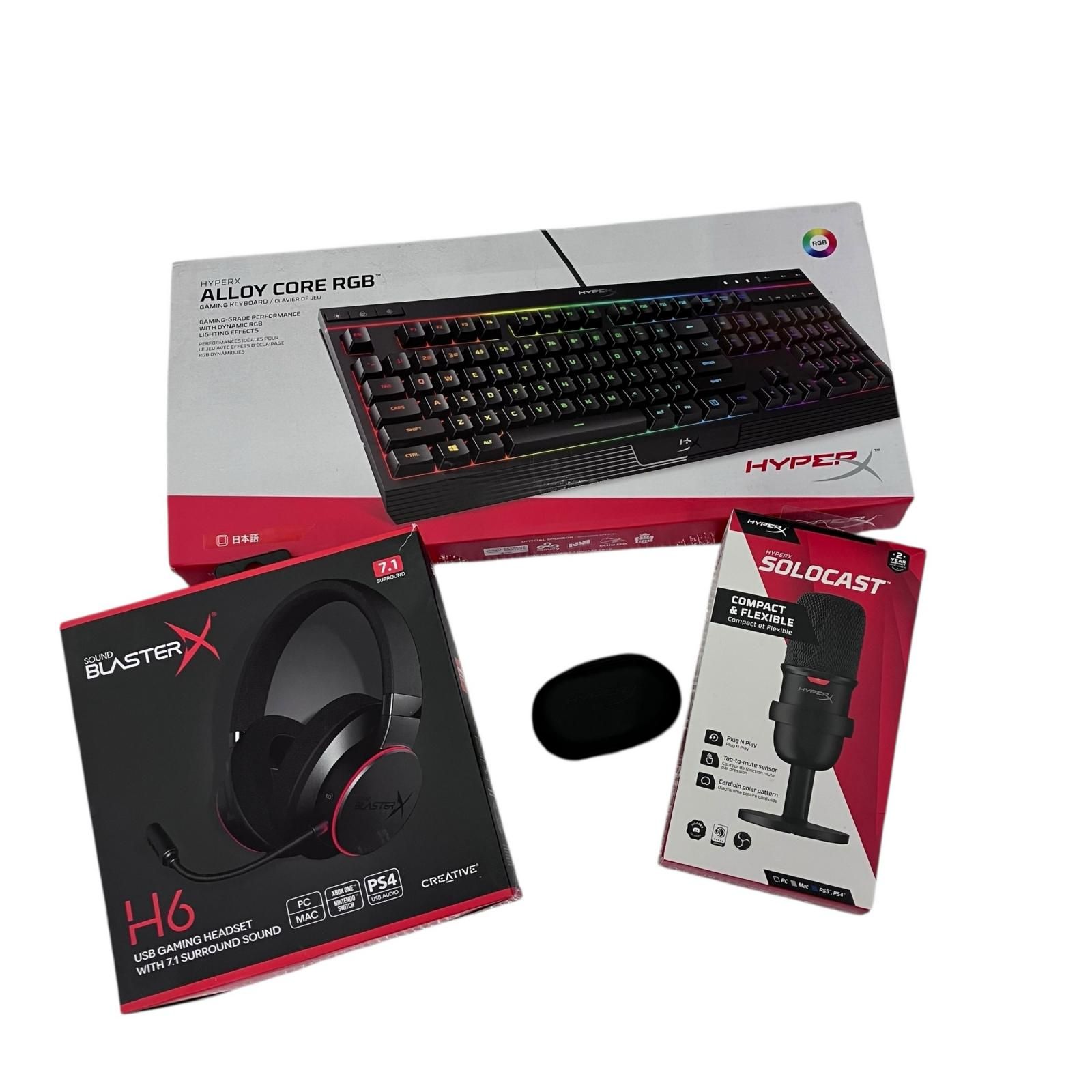 186001 動作 済み Hyperゲーミングキーボード イヤフォン マイク ヘッドフォン 4点