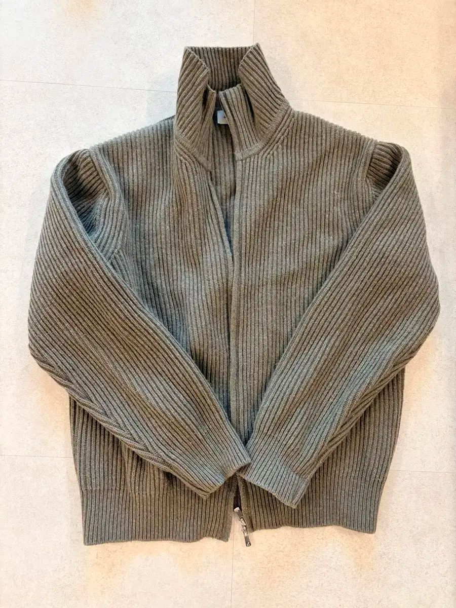 インザロウ ジップアップ ニット カーキ メランジ 3