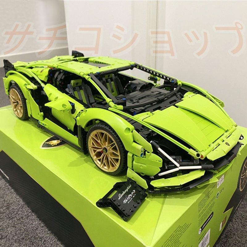 レゴ ランボルギーニ Aventador 3696 PCS ブロック おもちゃ 知育玩具 モデル 子供用 玩具 組み立て グリーン