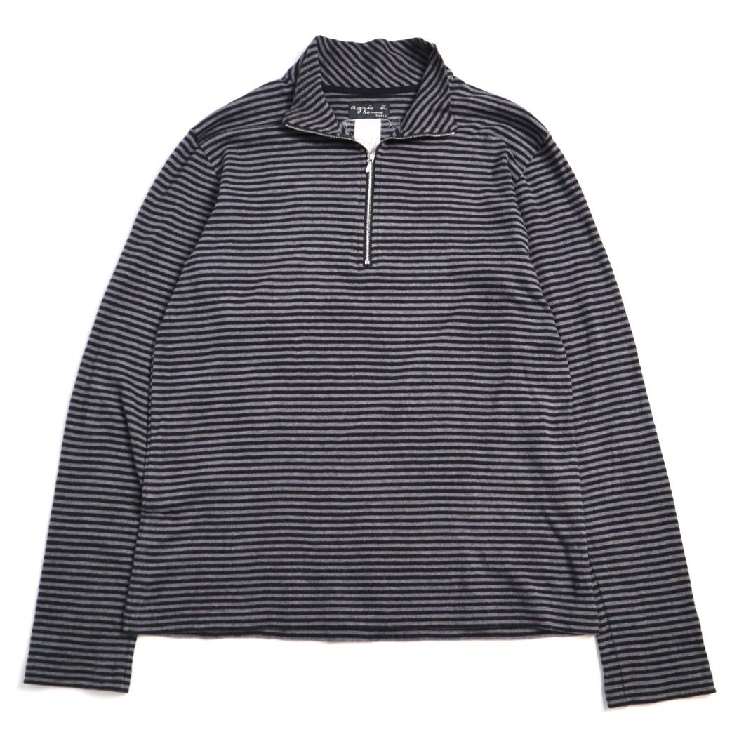 90s agnes b. homme スウェットジップジャケット archive old agnes b homme ハーフジップ コットンニット セーター