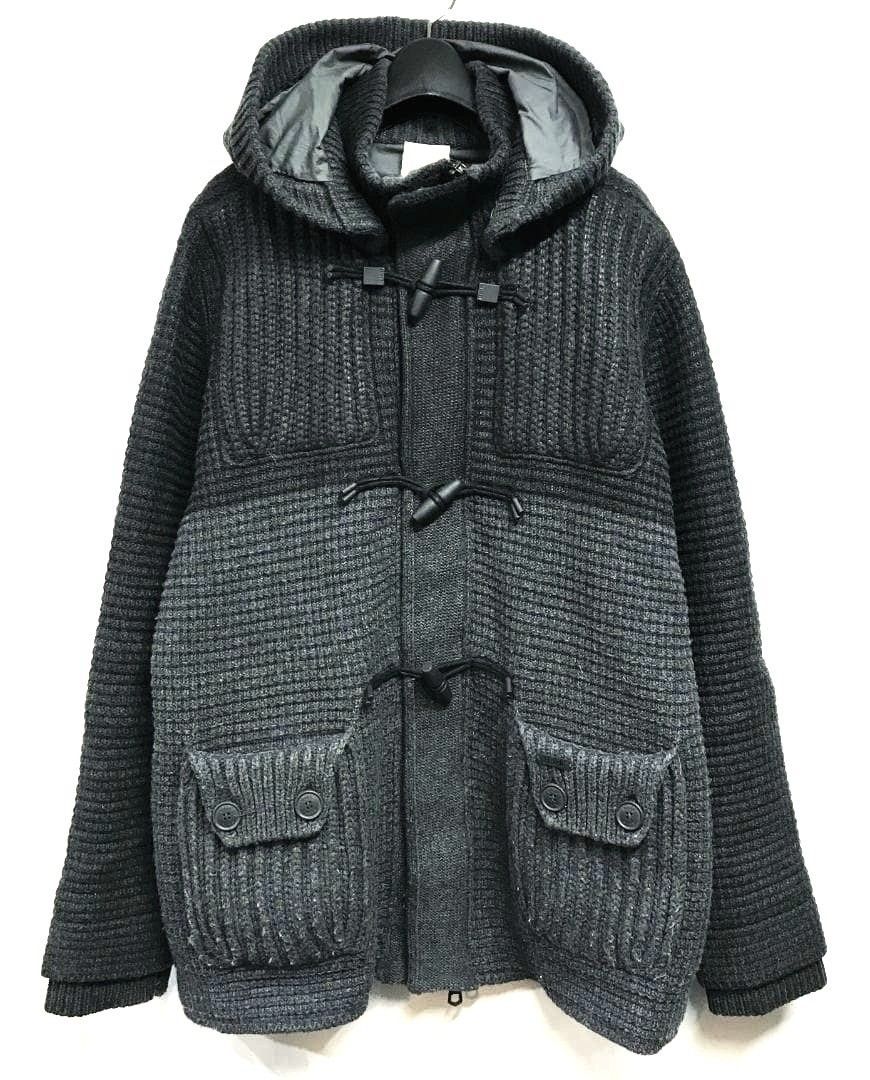 イタリア製 Bark｜バーク ２トーン ニット ダッフルコート