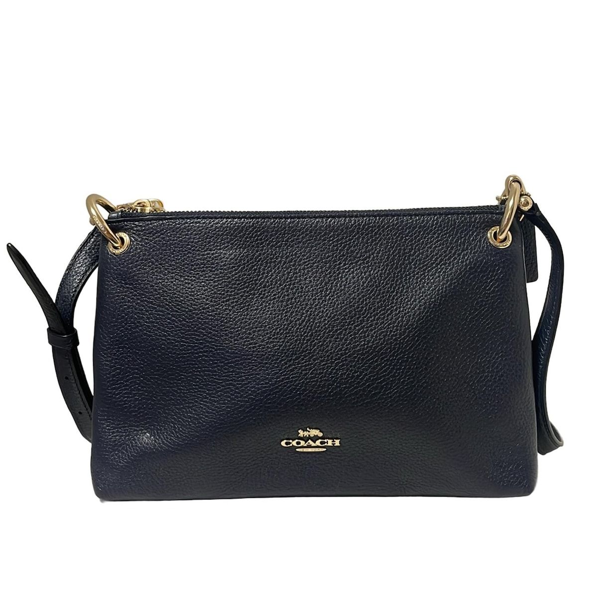 COACH コーチ ショルダーバッグ ペブルド レザー ミア クロスボディ 76645 ダークネイビー レザー