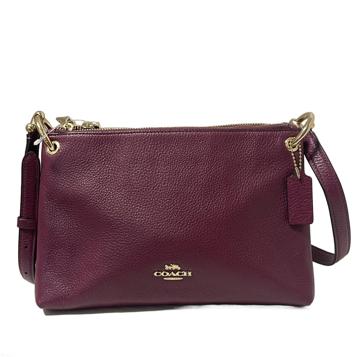 COACH コーチ ショルダーバッグ ペブルド レザー ミア クロスボディ F76645 パープル レザー