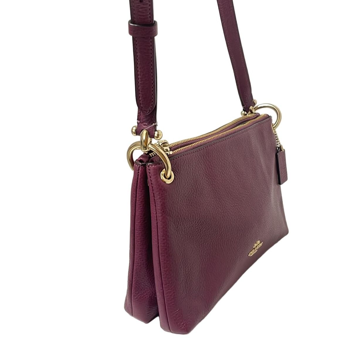 COACH コーチ ショルダーバッグ ペブルド レザー ミア クロスボディ F76645 パープル レザー