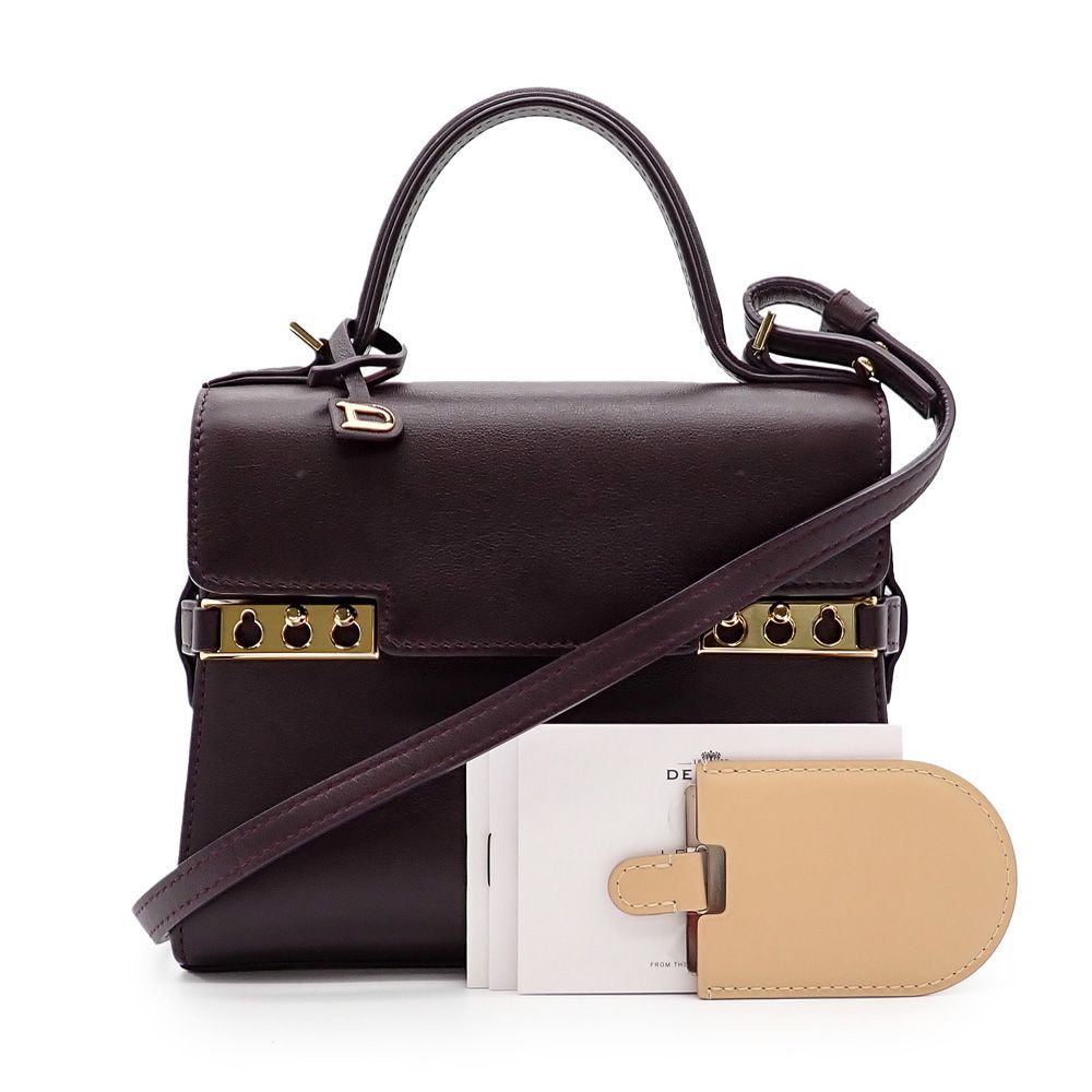デルヴォー タンペート スモール ハンドバッグ ショルダーバッグ 2way ジョイカーフ プラム DECORATOM_COM_BR