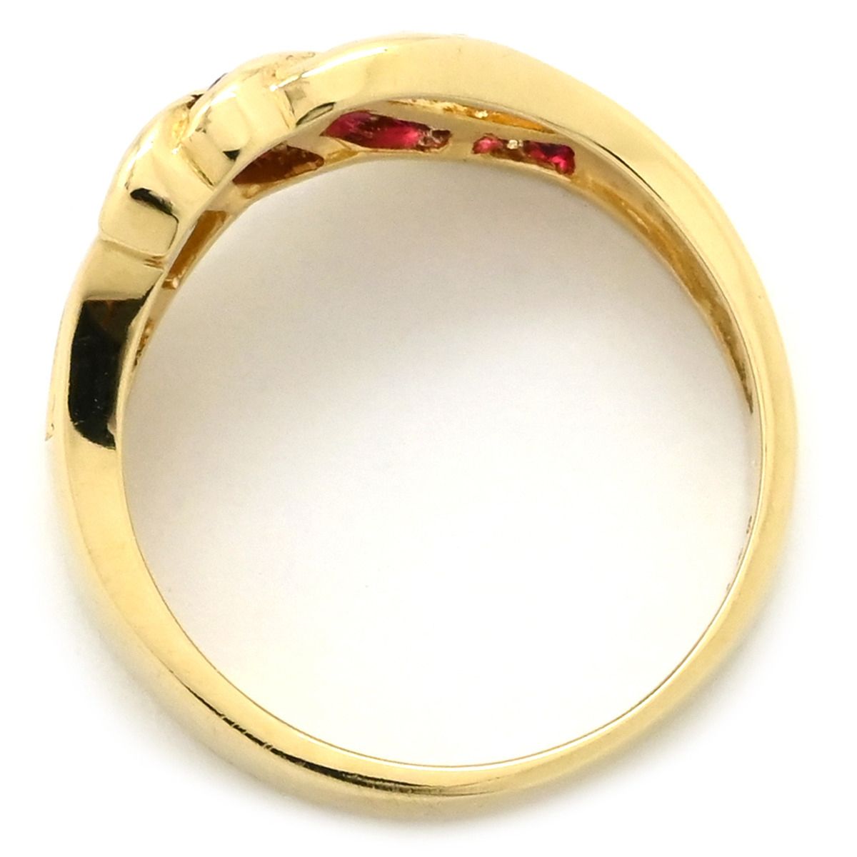 リング 指輪 ルビー ダイヤ リング K18YG ルビー ダイヤモンド イエローゴールド Au750 18K 18金 レッド 赤 8.5号