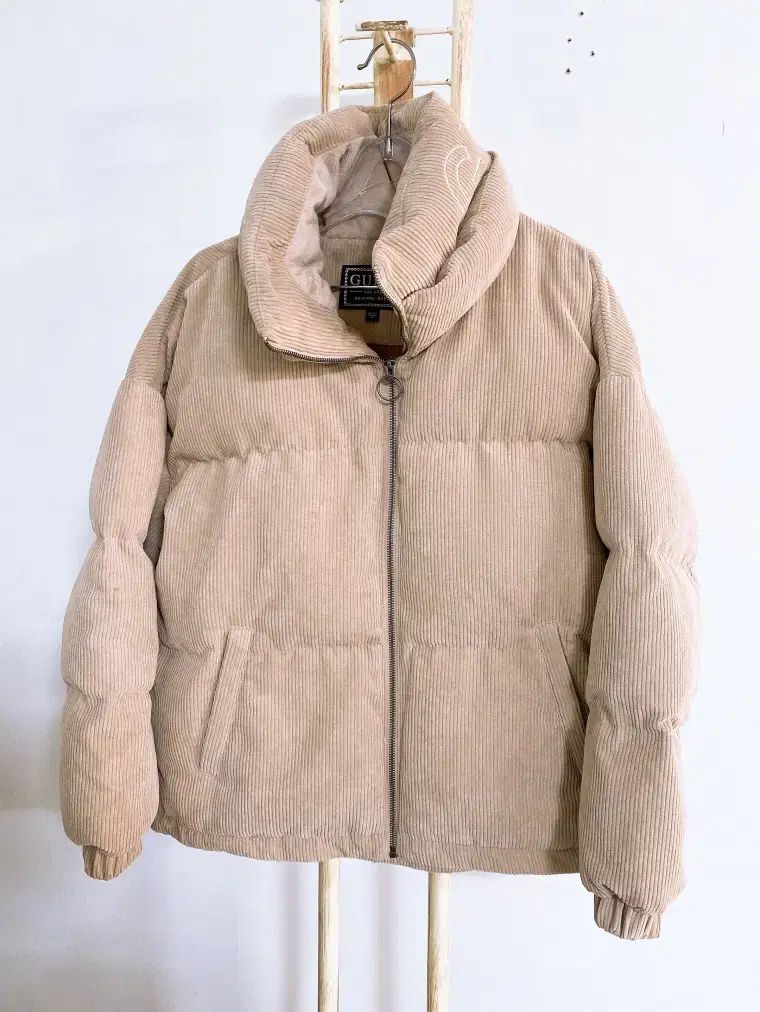モンヴィンテージ XS S GUESS ゲス レディース ハイネック コーデュロイ オーバーサイズ ダウンジャケット