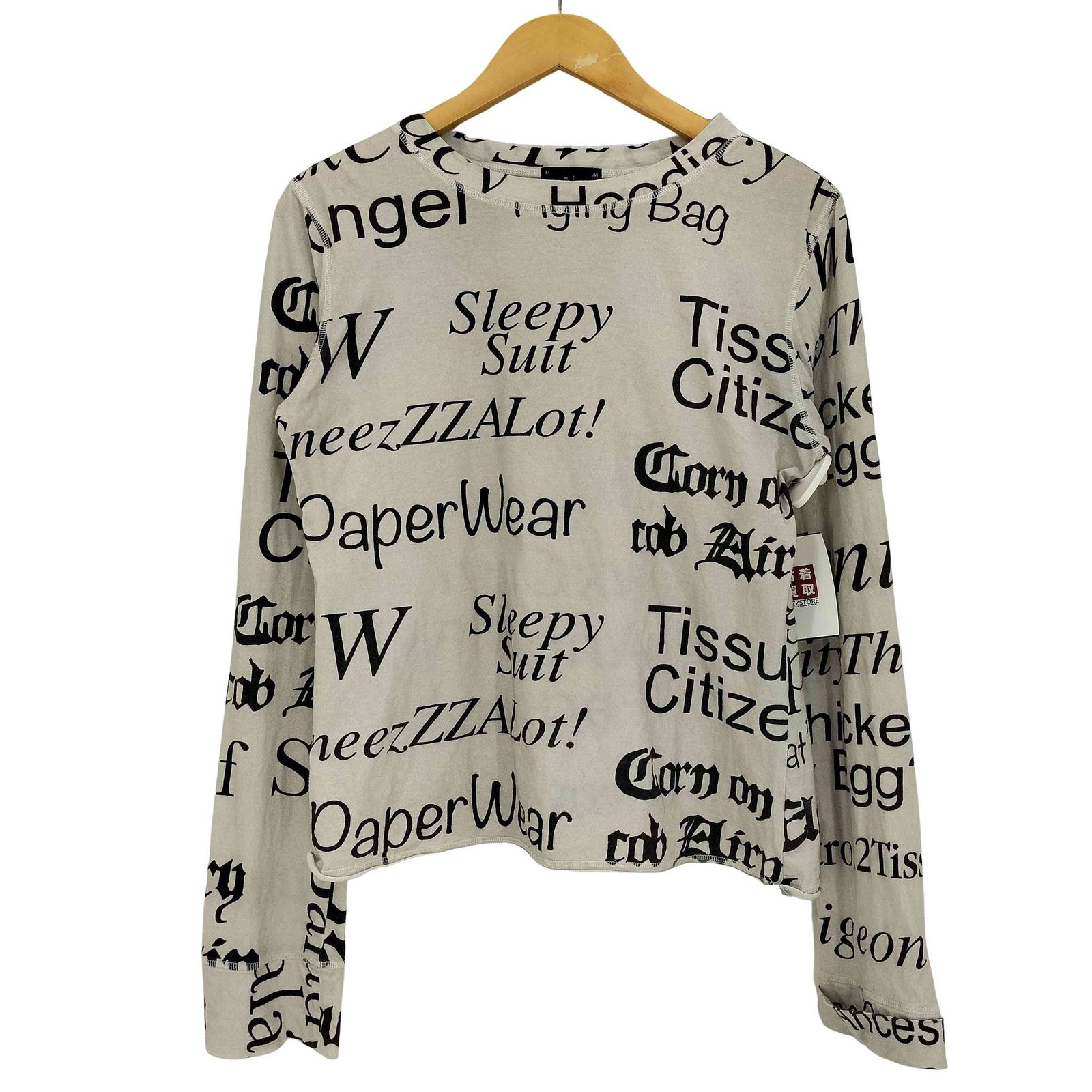 ユーズドフルギ 古着 VENICE W メッセージ クルーネック 長袖カットソー レディース import S