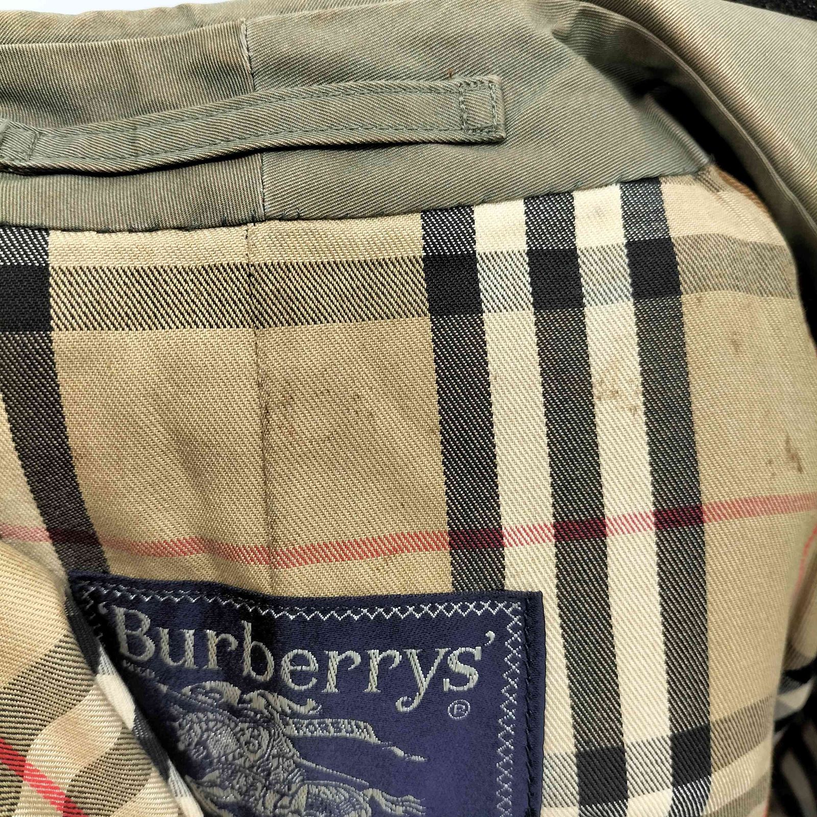 バーバリーズ BURBERRYS 英国製 裏地ノバチェック 比翼ステンカラー