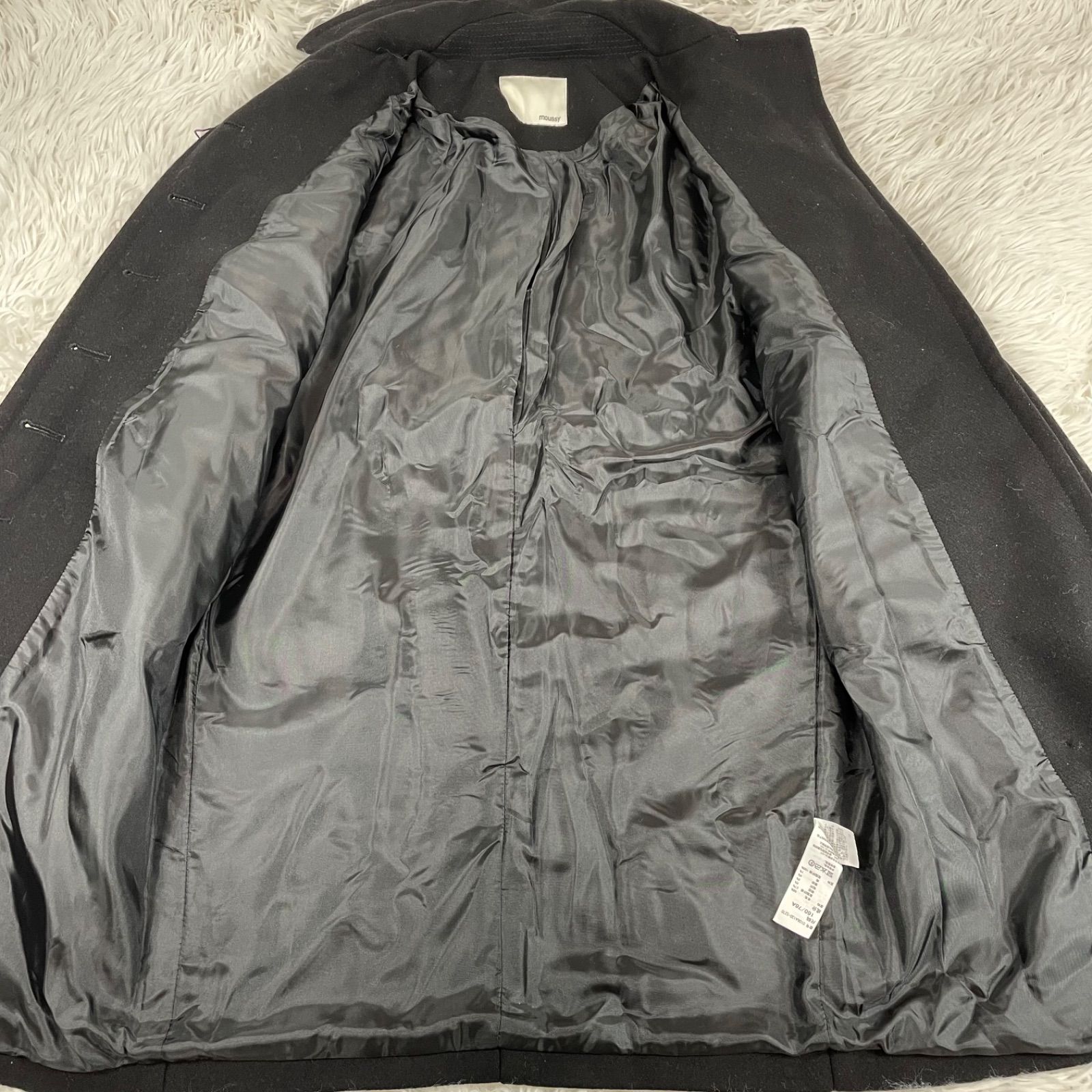 moussy マウジー ナポレオンコート 1表記 S相当 ウール 金ボタン 2列