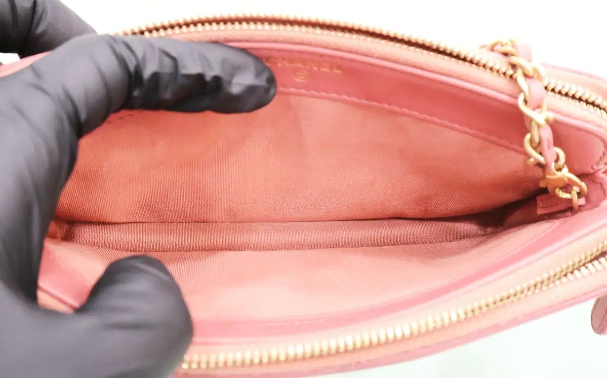 シャネル コスメティック woc ダブルジッパー ピンク クロスバック DECORATOM_COM_BR