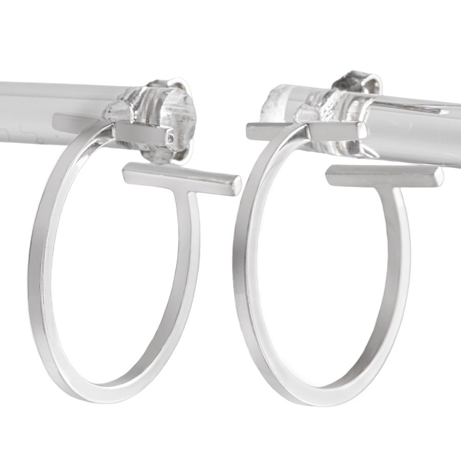 TIFFANY-Co. ティファニー T ワイヤー フープ ピアス シルバー