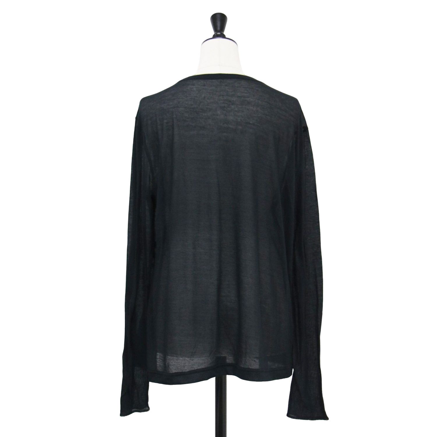 6 ROKU BEAUTY-YOUTH ロク ビューティアンドユース カットソー ブラック 黒 サイズ 25春夏 ポリエステル コットン ハイゲージ タック クルーネック Tシャツ レディース