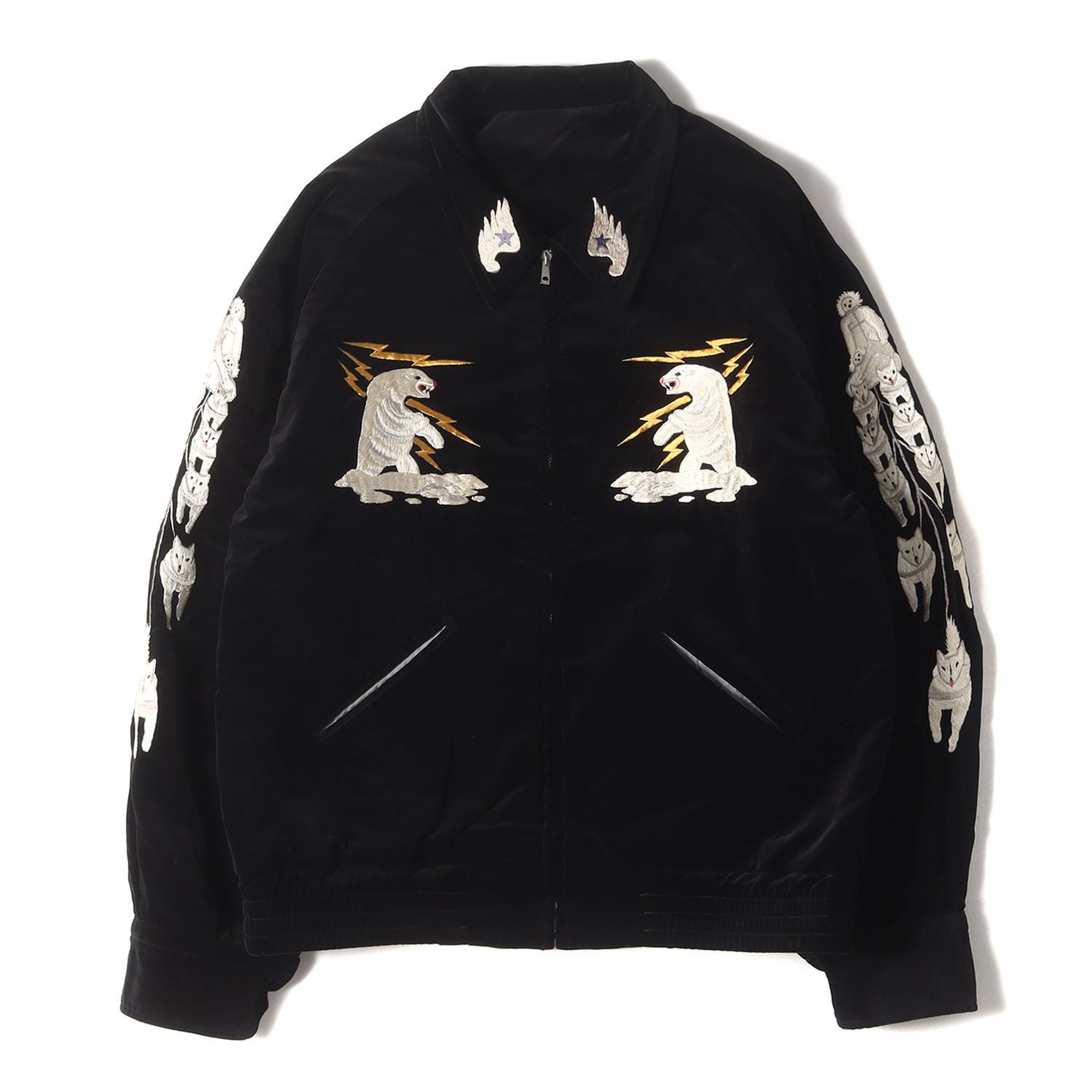 Tailor TOYO テーラー東洋 スカジャン ブラック 黒 サイズ 大 L 港商 リバーシブル 別珍 襟付き アラスカジャン アウター ジャケット ブルゾン ジャンパー 上着 メンズ