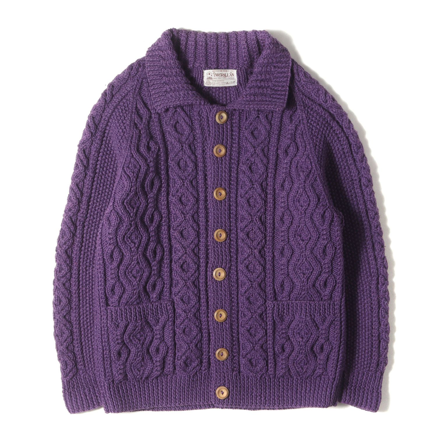 INVERALLAN インバーアラン カーディガン パープル サイズ:L程度 | 茶