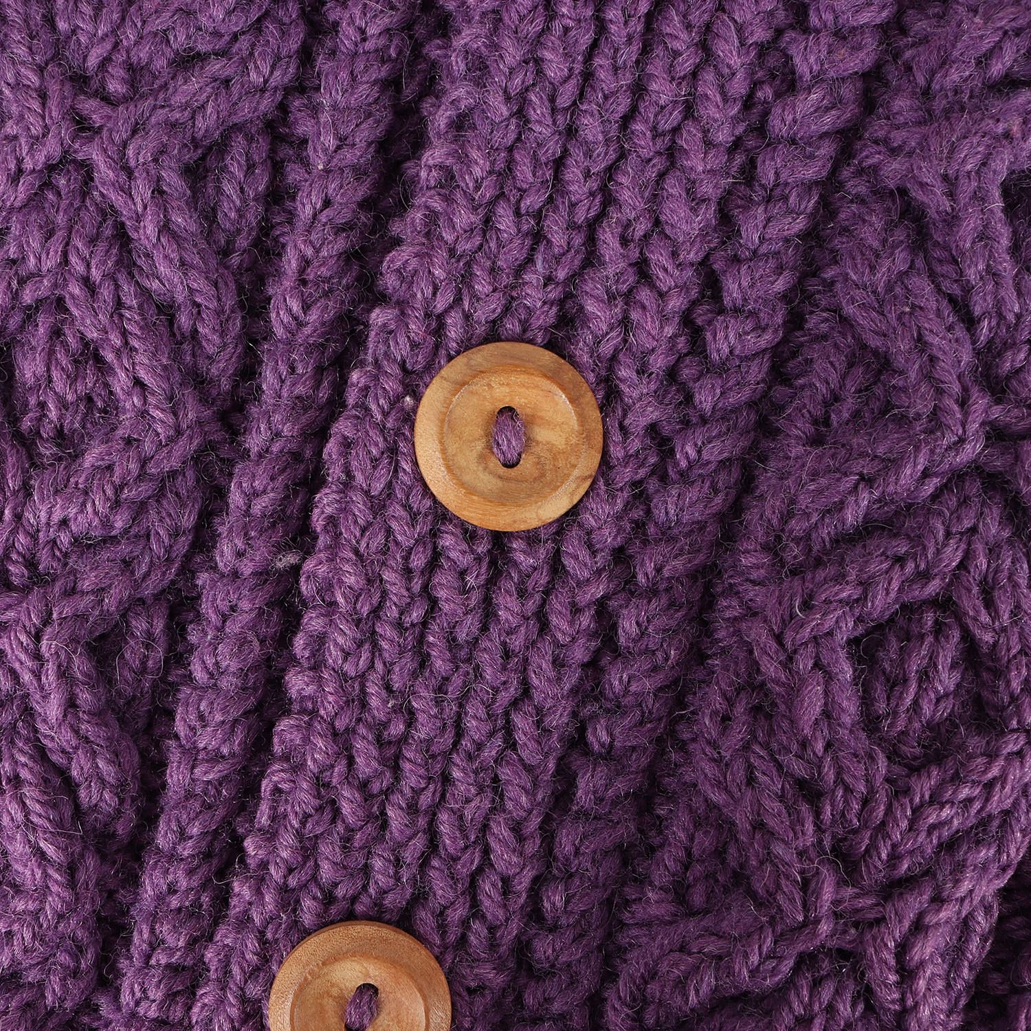 【INVERALLANインバーアラン】カーディガン　パープル　茶タグ　3A INVERALLAN インバーアラン カーディガン パープル サイズ:L程度 | 茶