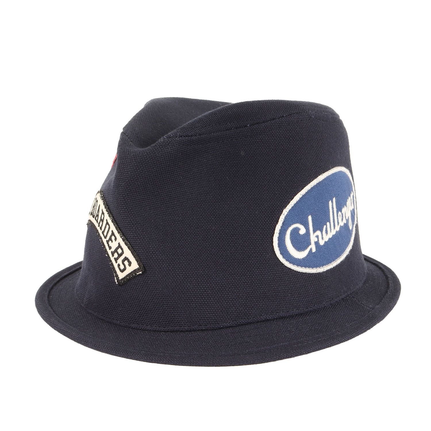 CHALLENGER チャレンジャー ハット ネイビー 紺 サイズ ONE SIZE HASH BROWNS ワッペン付き 中折れハット ブランド 帽子 コラボ メンズ