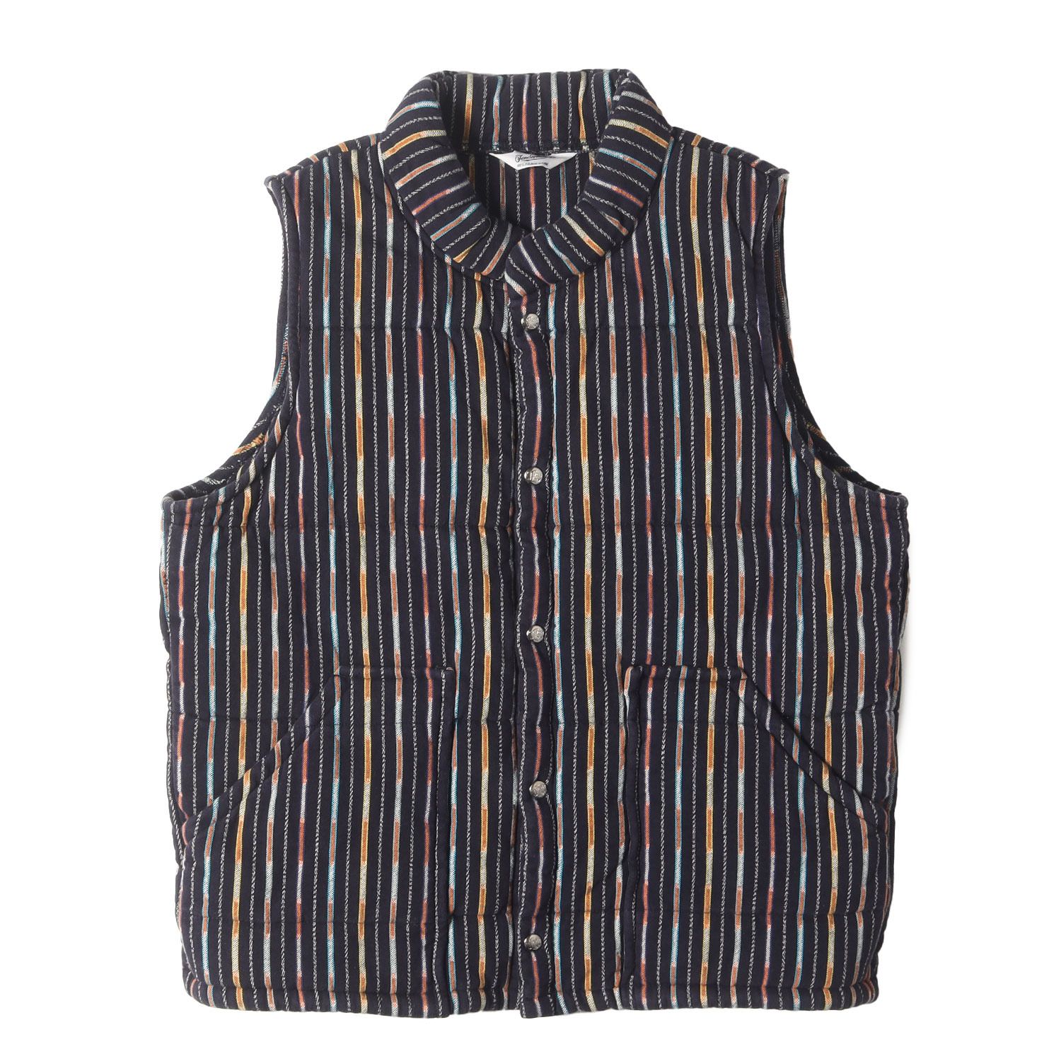 TENDERLOIN テンダーロイン ベスト ネイビー 紺 サイズ L ネイティブストライプ 中綿 ベスト T-NATIVE VEST アウター ジャケット 上着 メンズ