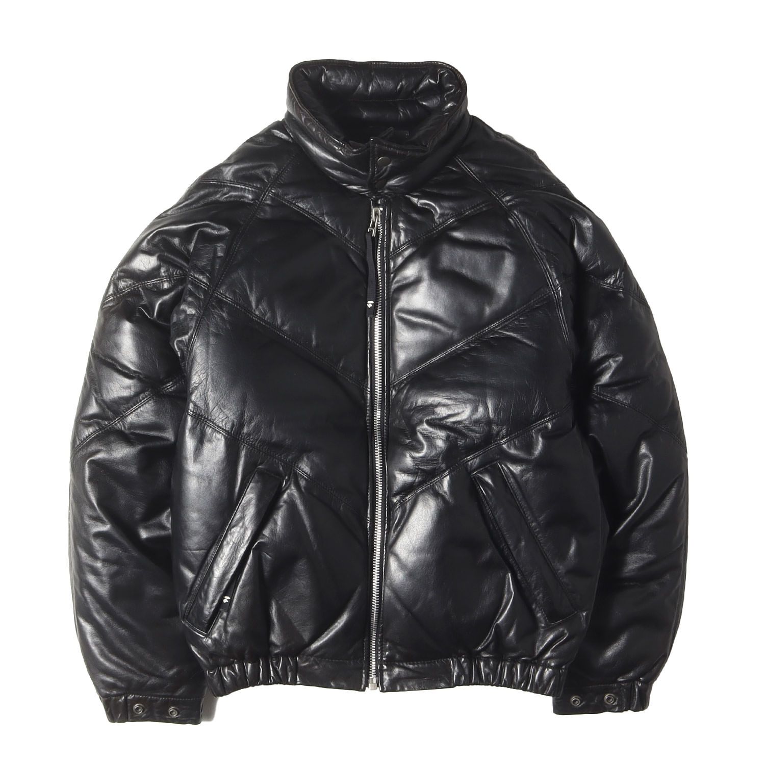 A BATHING APE エイプ ダウンジャケット カウレザー A BATHING APE アベイシングエイプ ダウンジャケット レザー ブラック