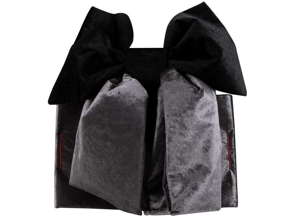 七五三 七歳用 結び帯 大寸 黒 グレー ベルベット調 da 251 3