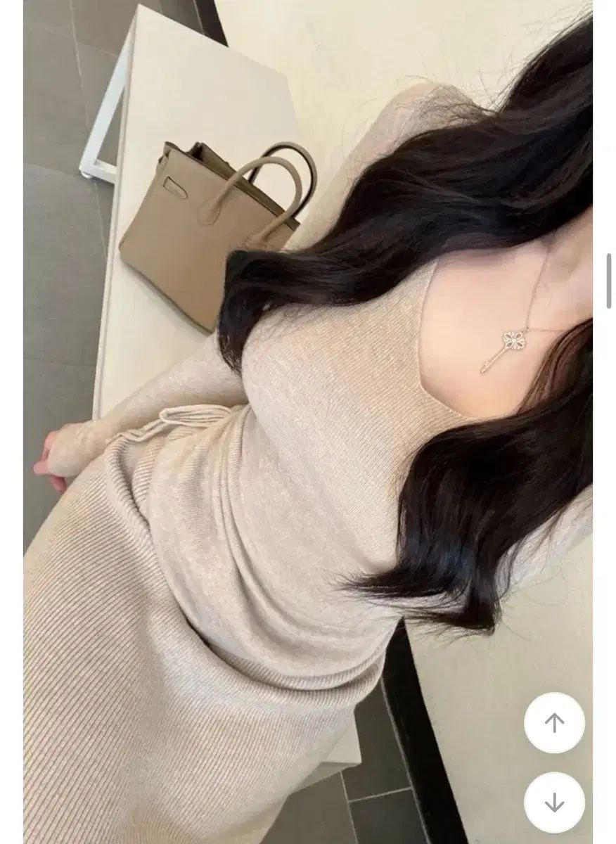 デパート 質 エイブリー シャーリング ニット ロング丈スカート セット