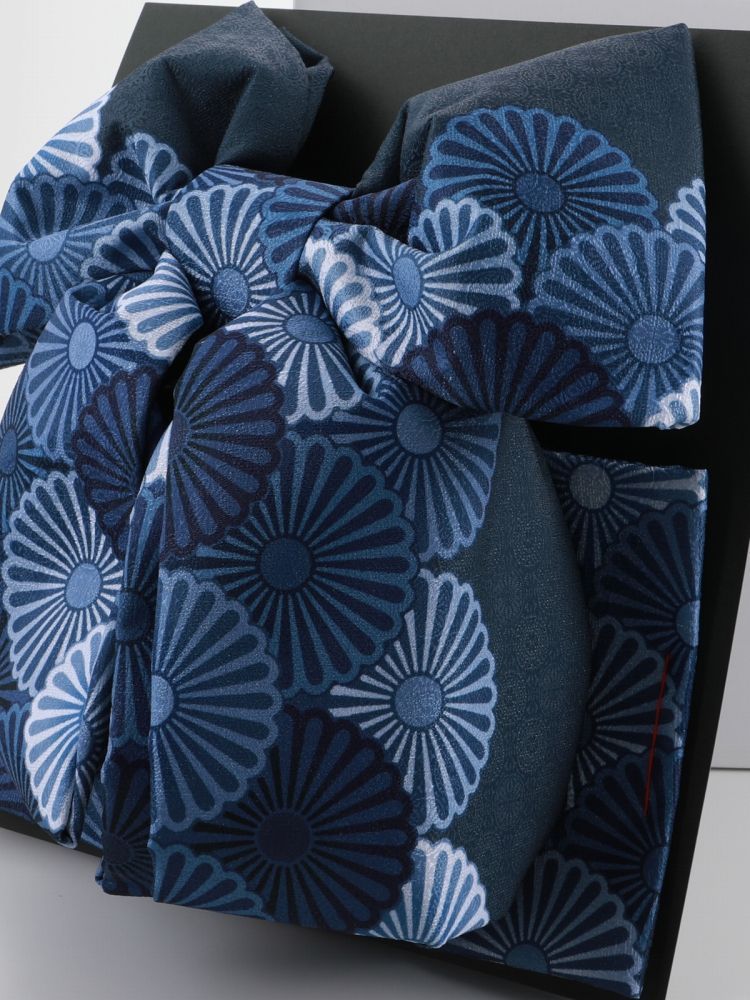 七五三 七歳用 結び帯 大寸 単品 紺 ラメ da-251-2