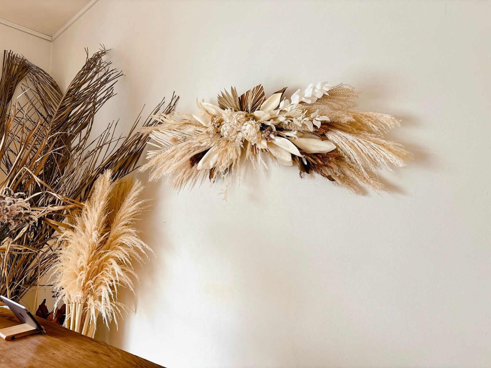 140㎝大型商品 wall decoration 壁掛け ドライフラワー スワッグ