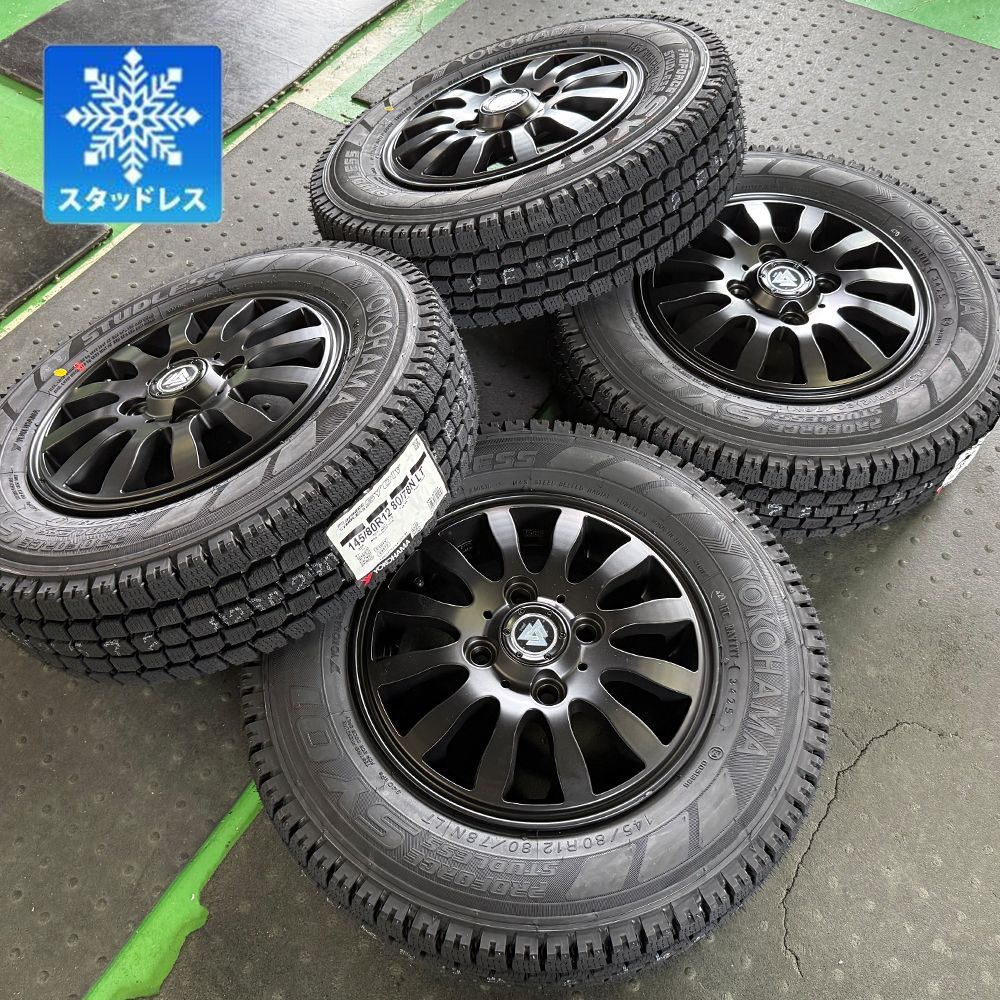  軽自動車用12インチ ハイゼット アトレー エヴリー キャリー エブリィ ヨコハマ SY 01 145 80 R 12 スタッドレス 4本セット MUD Xii 12インチ以下 タイヤ ホイールセット