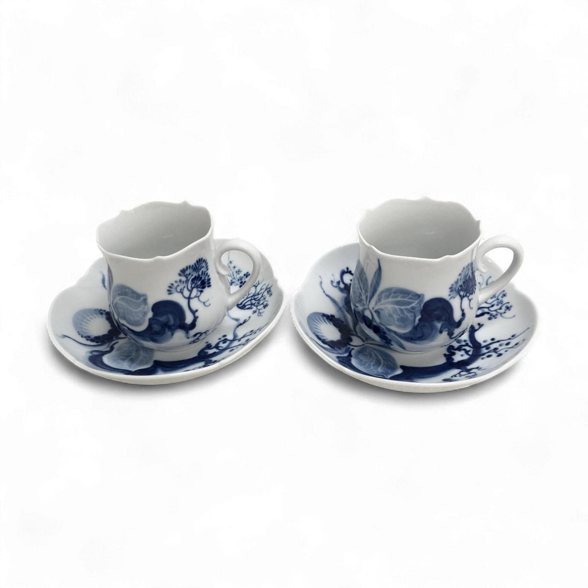 カップ-ソーサー 2客 MEISSEN マイセン ブルーオーキッド APK857251大