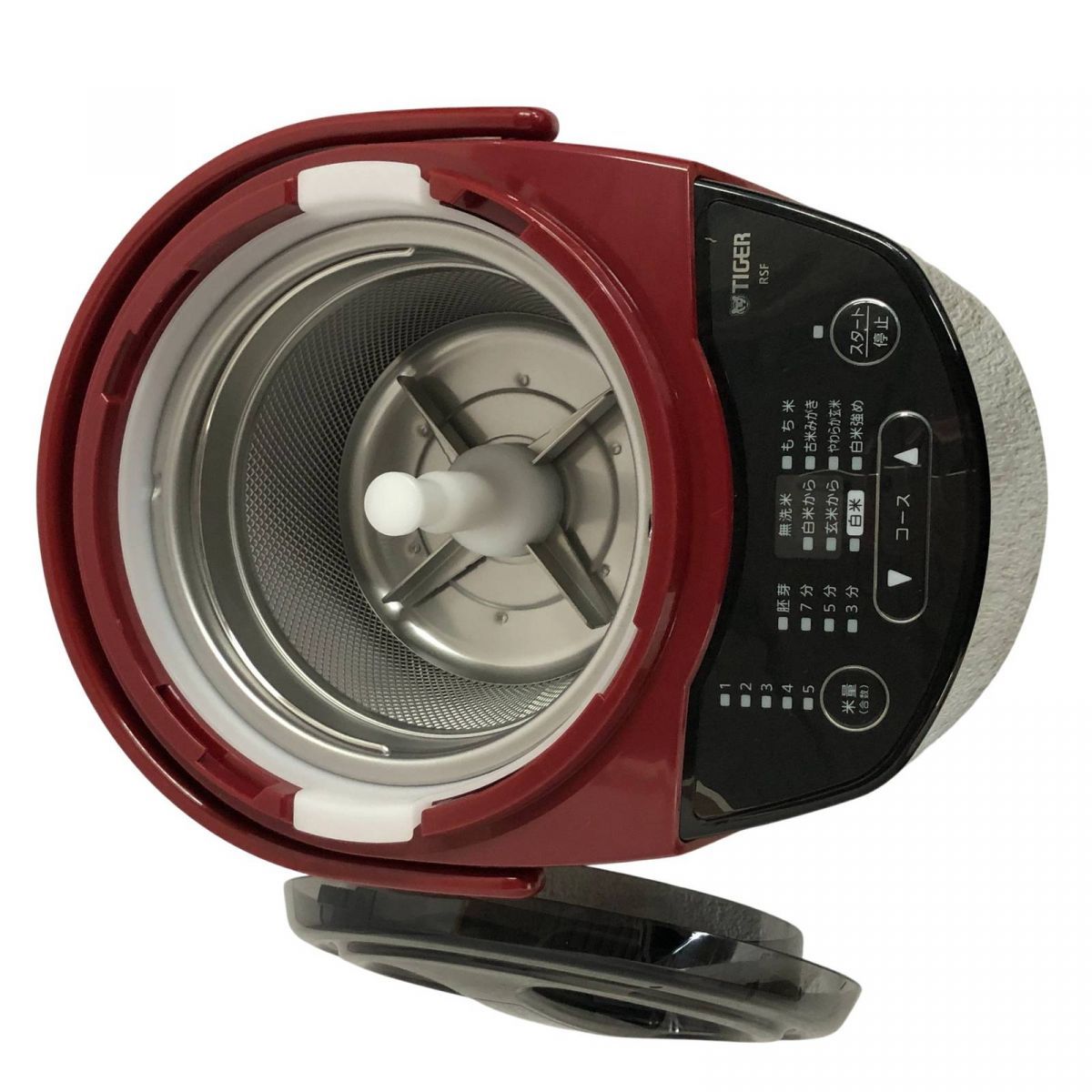  精米機 TIGER タイガー魔法瓶 レッド 無洗米機能付 RSF A 100 相 精米機 炊飯器 餅つき機
