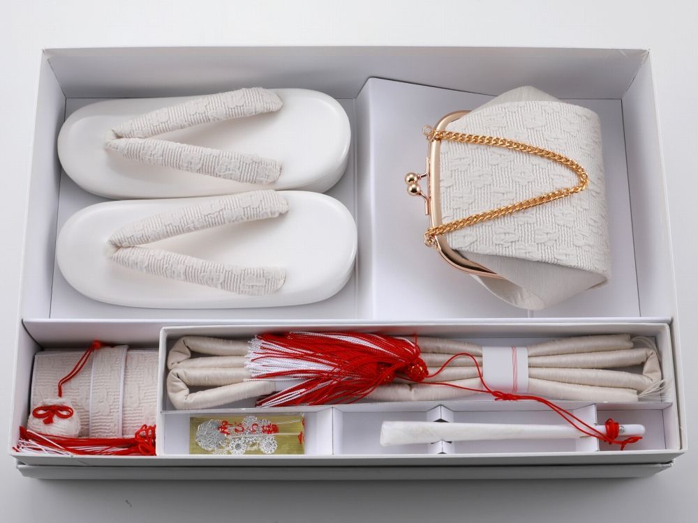 七五三 七歳用 箱せこセット 化粧箱入り 6点セット 草履21cm ベージュ ho-192