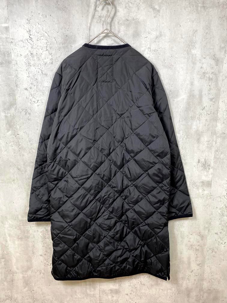 TAION タイオン 定価12980円 パイピング ノー キルティング コート 黒 レディース