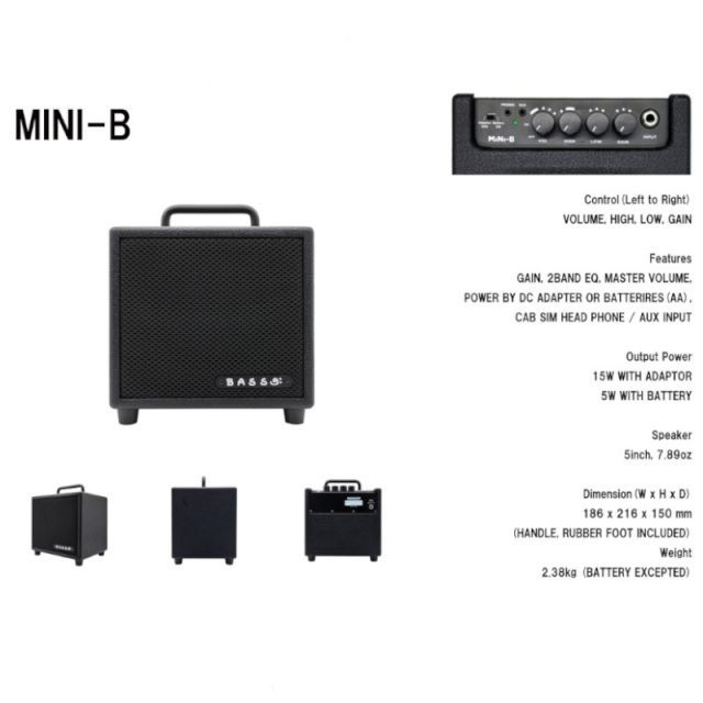 衝撃特価SALE！ MODEGEAR MINI-B ブラック CU-7030 3mS Sケーブル クロス セット 小型 超軽量 家庭用 ベース アンプ