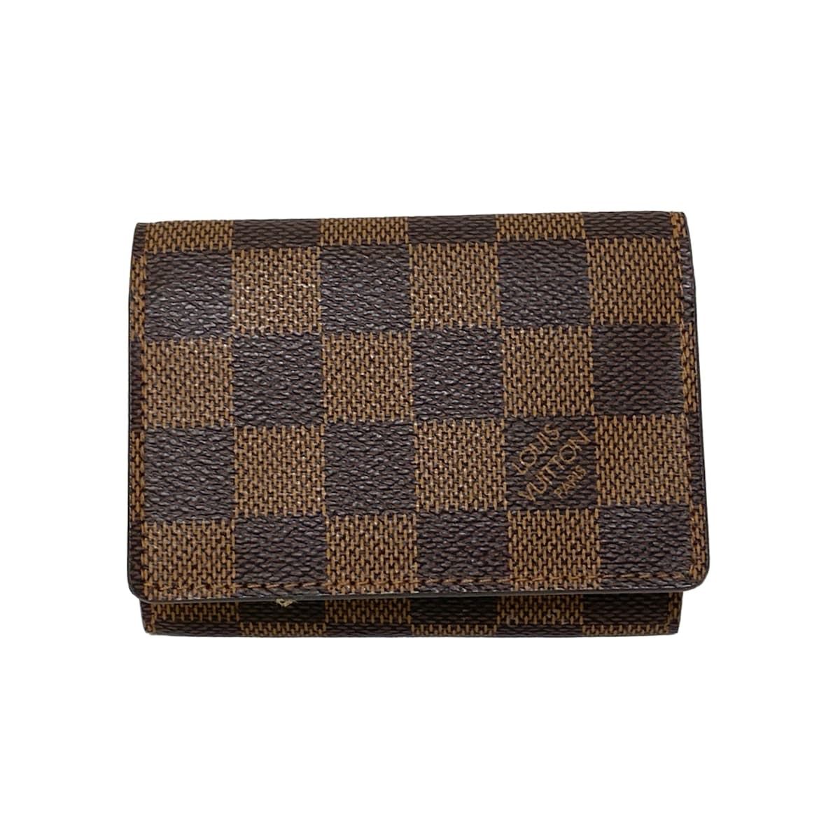 LOUIS VUITTON ルイヴィトン カードケース ダミエ アンヴェロップカルトドゥヴィジット N62920 エベヌ イニシャル刻印