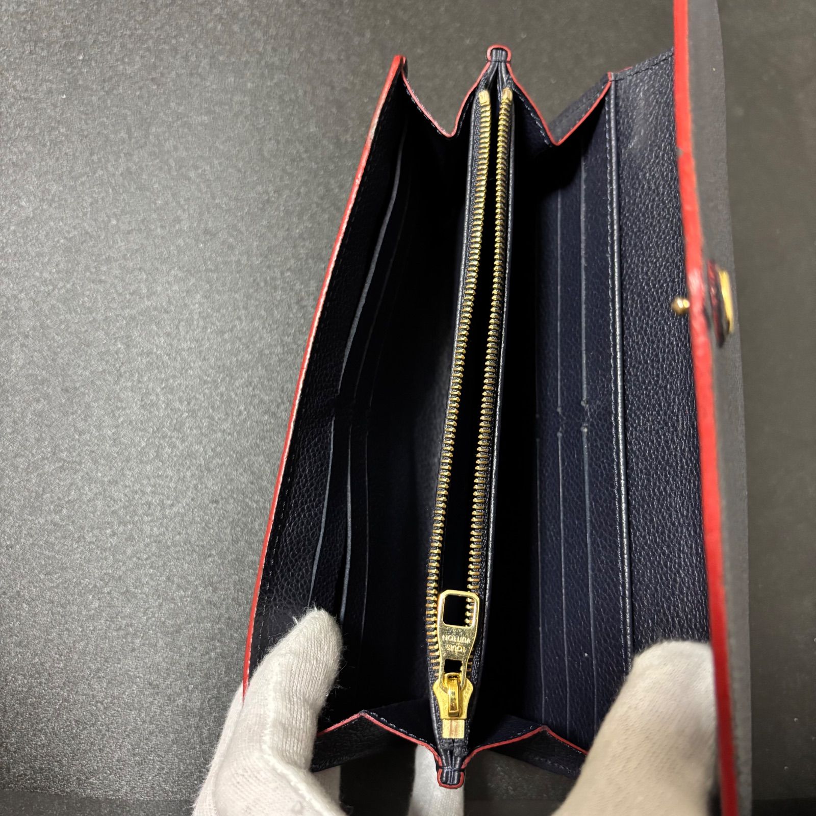 r38 ポルトフォイユサラ モノグラムアンプラント マリーヌルージュ 長