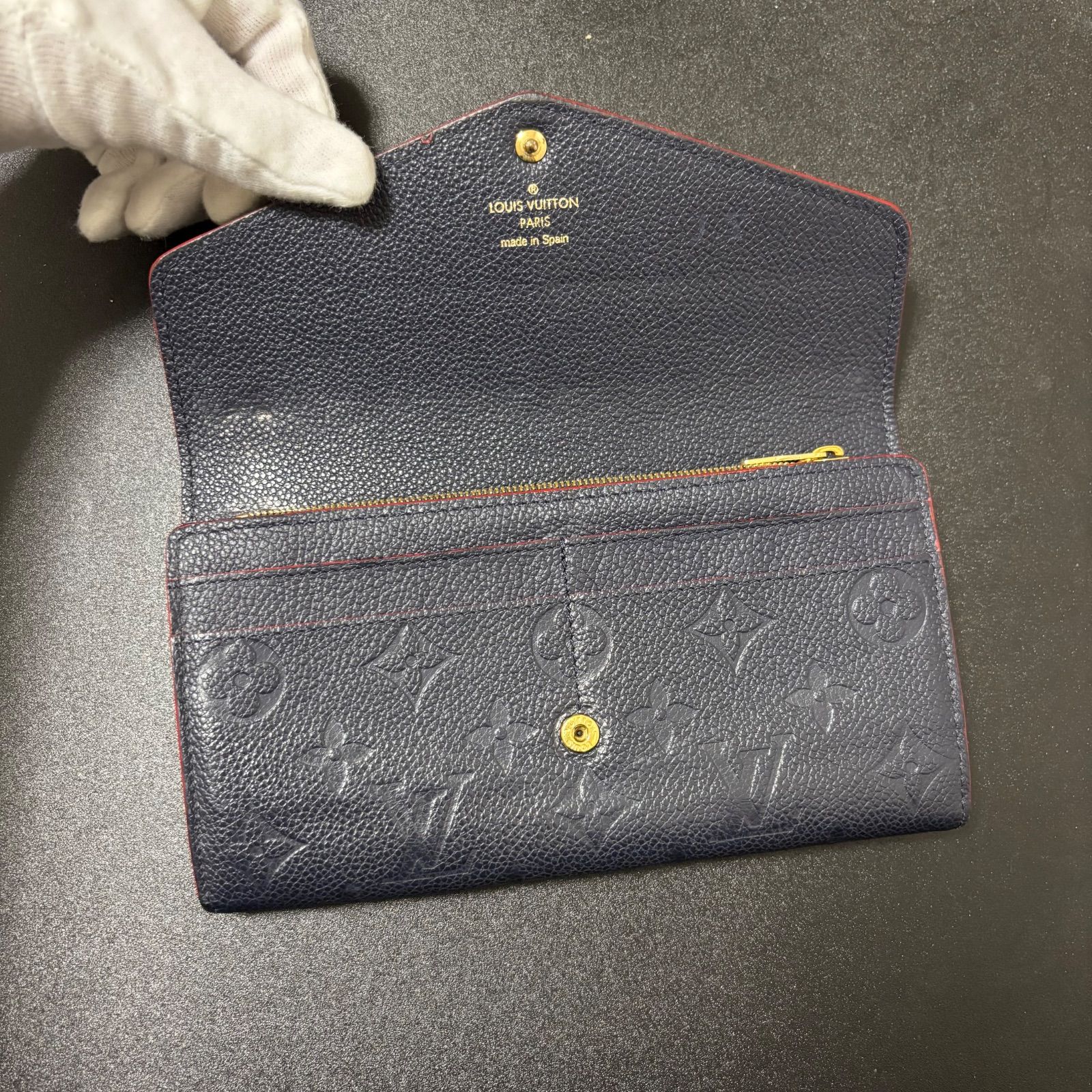 r38 ポルトフォイユサラ モノグラムアンプラント マリーヌルージュ 長