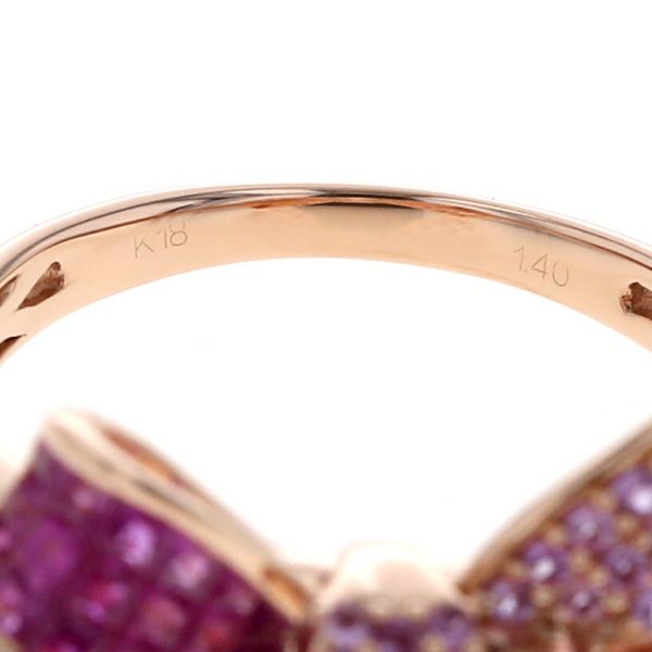 GSTV K18PG ピンクゴールド リング ルビー ピンクサファイア 1.40ct