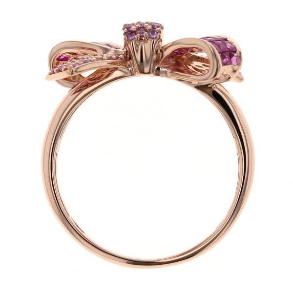 K18PG ピンクサファイア ミステリーセッティングリング 1.40 GSTV GSTV K18PG ピンクゴールド リング ルビー ピンクサファイア 1.40ct