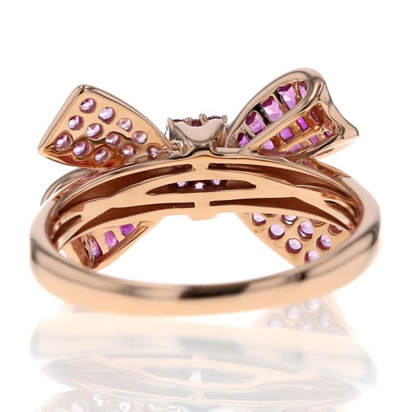 K18PG ピンクサファイア ミステリーセッティングリング 1.40 GSTV GSTV K18PG ピンクゴールド リング ルビー ピンクサファイア 1.40ct