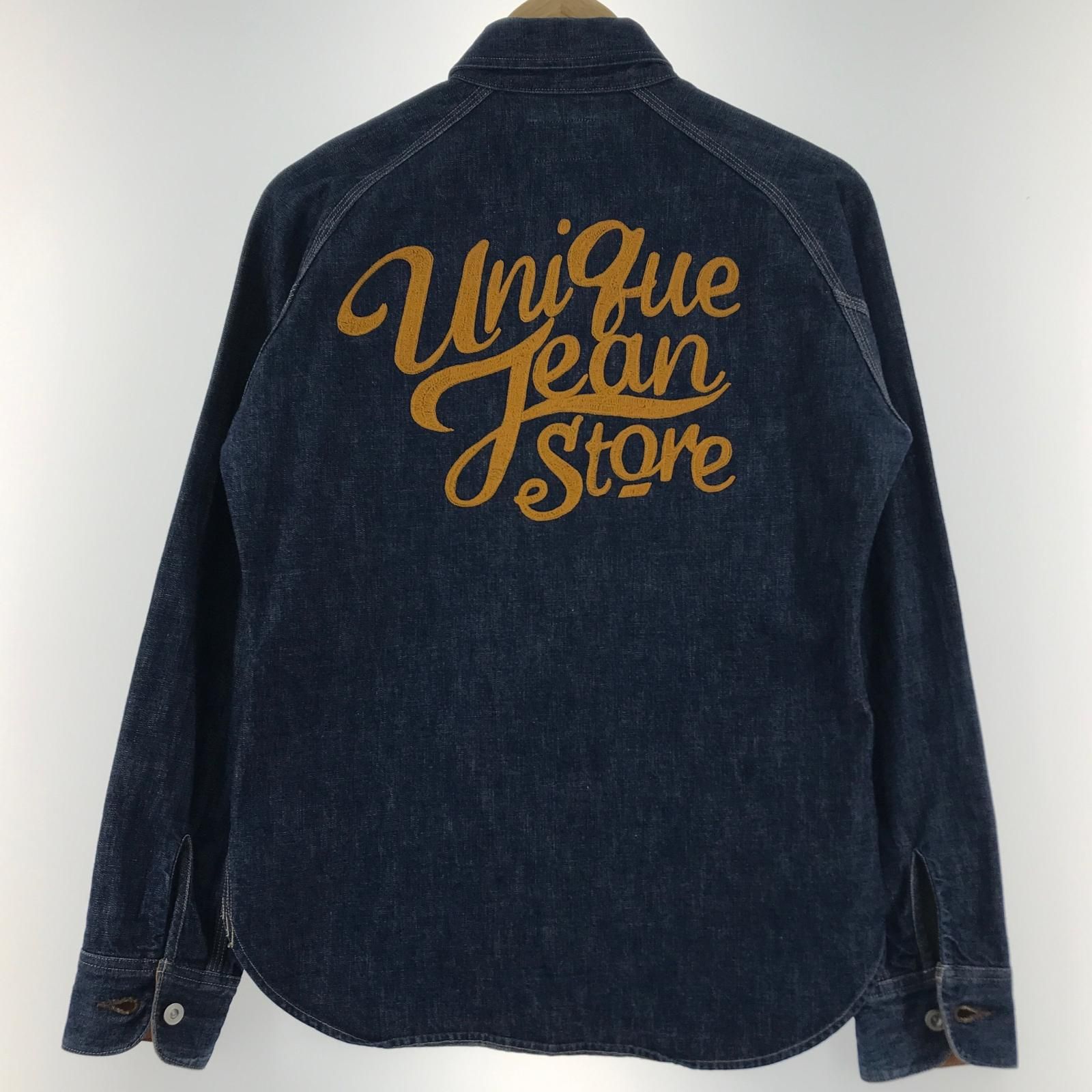 DELUXEWARE デニムシャツ DELUXEWARE ロゴ刺繍 長袖 SIZE M ブルー